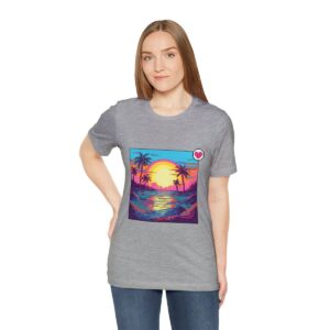 Miami Sunset / Men's Miami Pixel T-shirt - Image 125