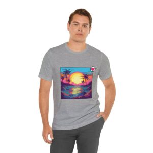 Miami Sunset / Men's Miami Pixel T-shirt - Image 126