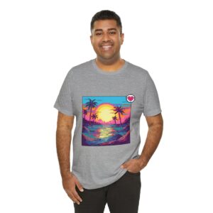 Miami Sunset / Men's Miami Pixel T-shirt - Image 128