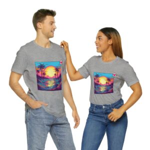 Miami Sunset / Men's Miami Pixel T-shirt - Image 130