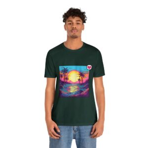 Miami Sunset / Men's Miami Pixel T-shirt - Image 85