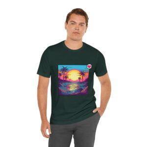 Miami Sunset / Men's Miami Pixel T-shirt - Image 90