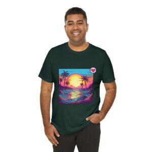 Miami Sunset / Men's Miami Pixel T-shirt - Image 92
