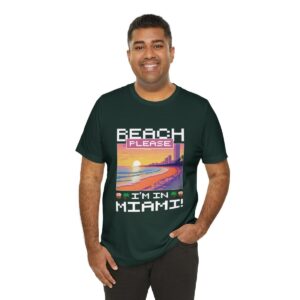 Beach please! I'm in Miami / Men's Miami Pixel T-shirt - Imagen 92