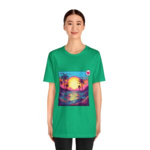 Miami Sunset / Men's Miami Pixel T-shirt - Image 4