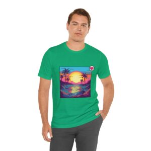 Miami Sunset / Men's Miami Pixel T-shirt - Image 6