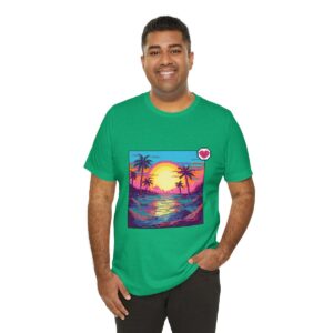 Miami Sunset / Men's Miami Pixel T-shirt - Image 8