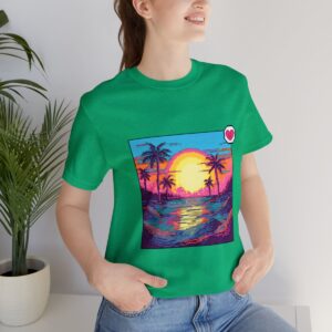 Miami Sunset / Men's Miami Pixel T-shirt - Image 9
