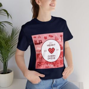 My Heart is on Ocean Drive / Men's Miami Pixel T-shirt - Imagen 153