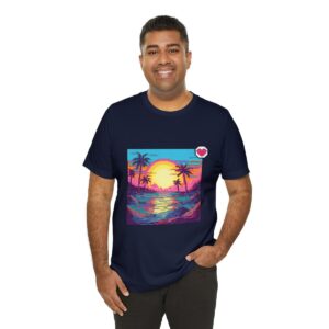 Miami Sunset / Men's Miami Pixel T-shirt - Image 140