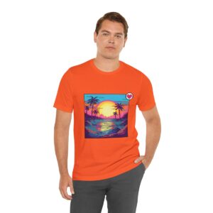 Miami Sunset / Men's Miami Pixel T-shirt - Image 42