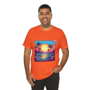 Miami Sunset / Men's Miami Pixel T-shirt - Image 44