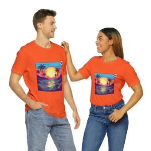 Miami Sunset / Men's Miami Pixel T-shirt - Image 46