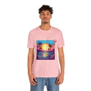 Miami Sunset / Men's Miami Pixel T-shirt - Image 145