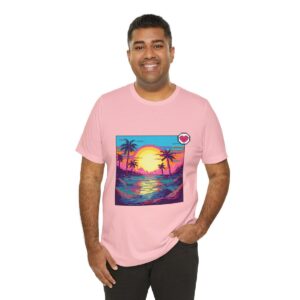 Miami Sunset / Men's Miami Pixel T-shirt - Image 152