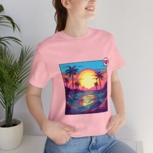 Miami Sunset / Men's Miami Pixel T-shirt - Image 153