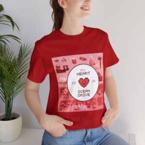 My Heart is on Ocean Drive / Men's Miami Pixel T-shirt - Imagen 165