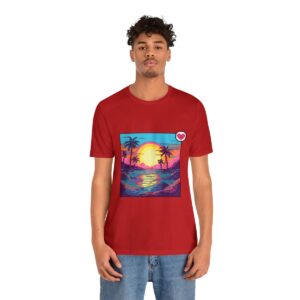 Miami Sunset / Men's Miami Pixel T-shirt - Image 157