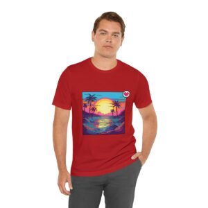 Miami Sunset / Men's Miami Pixel T-shirt - Image 162