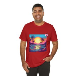 Miami Sunset / Men's Miami Pixel T-shirt - Image 164