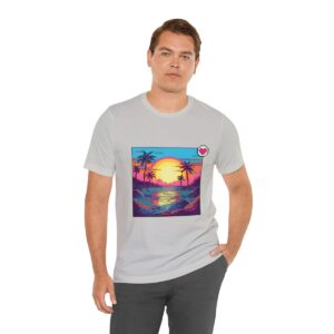 Miami Sunset / Men's Miami Pixel T-shirt - Image 78