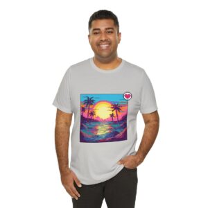 Miami Sunset / Men's Miami Pixel T-shirt - Image 80