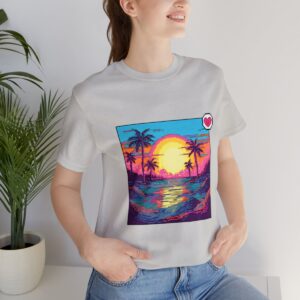 Miami Sunset / Men's Miami Pixel T-shirt - Image 81