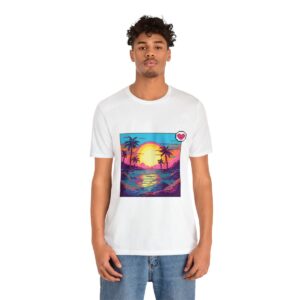 Miami Sunset / Men's Miami Pixel T-shirt - Image 13
