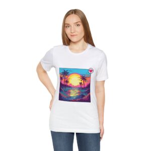 Miami Sunset / Men's Miami Pixel T-shirt - Image 17