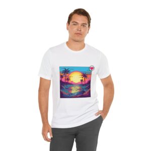 Miami Sunset / Men's Miami Pixel T-shirt - Image 18