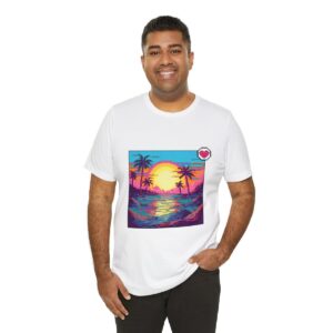 Miami Sunset / Men's Miami Pixel T-shirt - Image 20