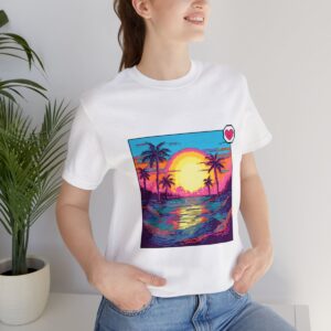 Miami Sunset / Men's Miami Pixel T-shirt - Image 21
