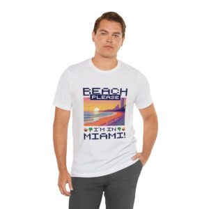 Beach please! I'm in Miami / Men's Miami Pixel T-shirt - Imagen 30