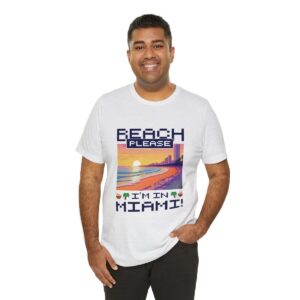 Beach please! I'm in Miami / Men's Miami Pixel T-shirt - Imagen 32