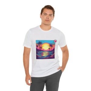 Miami Sunset / Men's Miami Pixel T-shirt - Image 30
