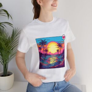 Miami Sunset / Men's Miami Pixel T-shirt - Image 33