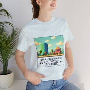 Sun-kissed and Saltwater / Men's Miami Pixel T-shirt - Image 105