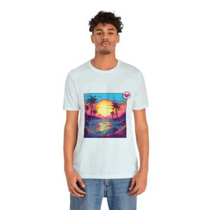 Miami Sunset / Men's Miami Pixel T-shirt - Image 97