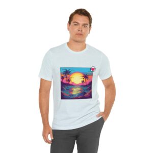 Miami Sunset / Men's Miami Pixel T-shirt - Image 102