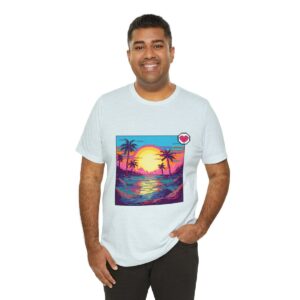 Miami Sunset / Men's Miami Pixel T-shirt - Image 104