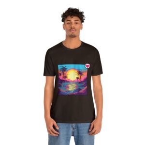 Miami Sunset / Men's Miami Pixel T-shirt - Image 61