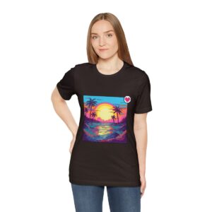 Miami Sunset / Men's Miami Pixel T-shirt - Image 65
