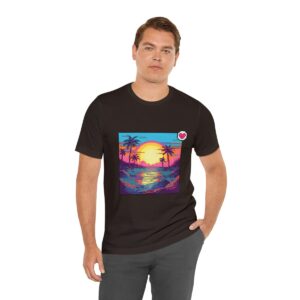 Miami Sunset / Men's Miami Pixel T-shirt - Image 66