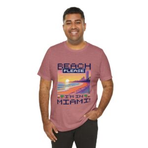 Beach please! I'm in Miami / Men's Miami Pixel T-shirt - Imagen 56