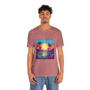 Miami Sunset / Men's Miami Pixel T-shirt - Image 49