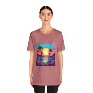 Miami Sunset / Men's Miami Pixel T-shirt - Image 52