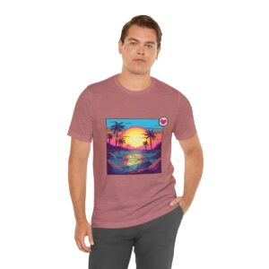 Miami Sunset / Men's Miami Pixel T-shirt - Image 54