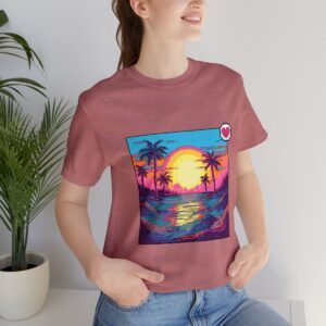 Miami Sunset / Men's Miami Pixel T-shirt - Image 57