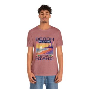 Beach please! I'm in Miami / Men's Miami Pixel T-shirt - Imagen 49