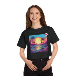 Beach Ilustration / Women's Miami Pixel T-shirt - Image 9